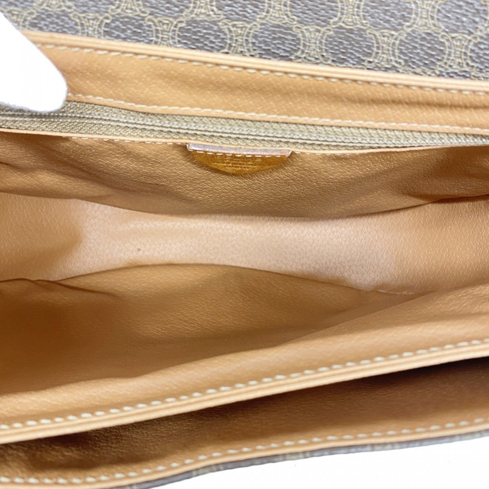 Vintage Saddle Flap Shoulder Bag Macadam Coated Canvas Small