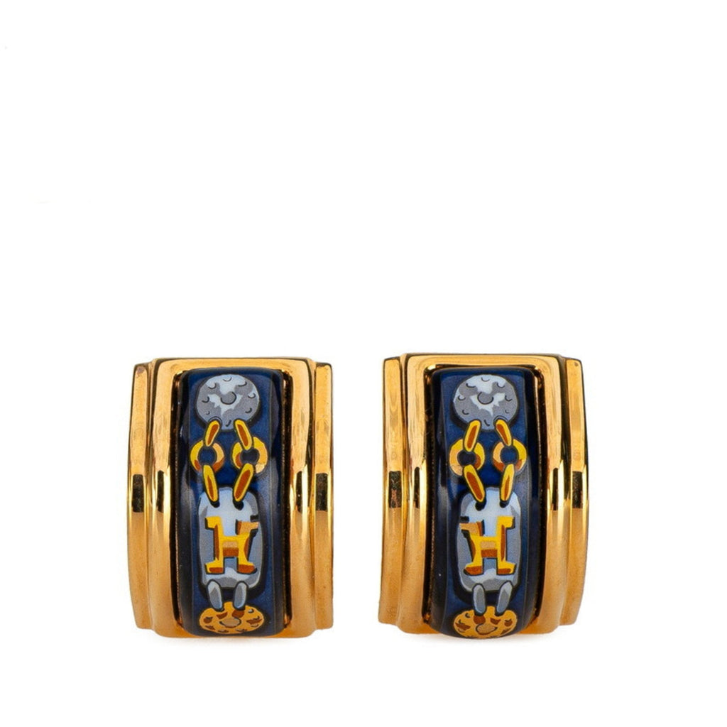 Clip-On Earrings Cloisonné and Enamel
