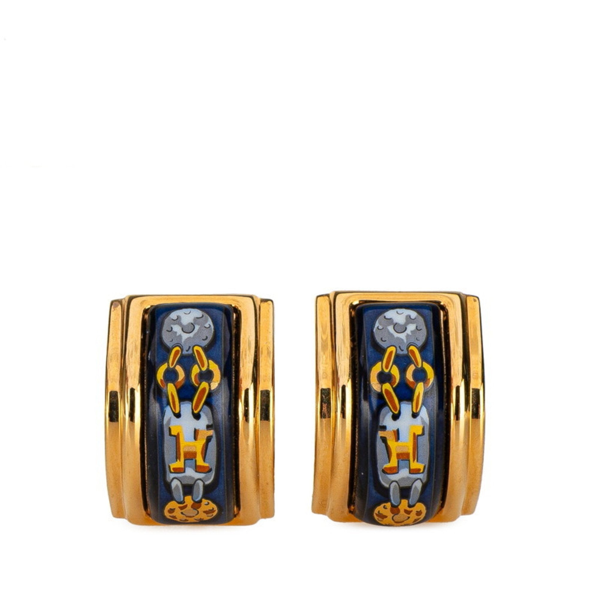 Clip-On Earrings Cloisonné and Enamel