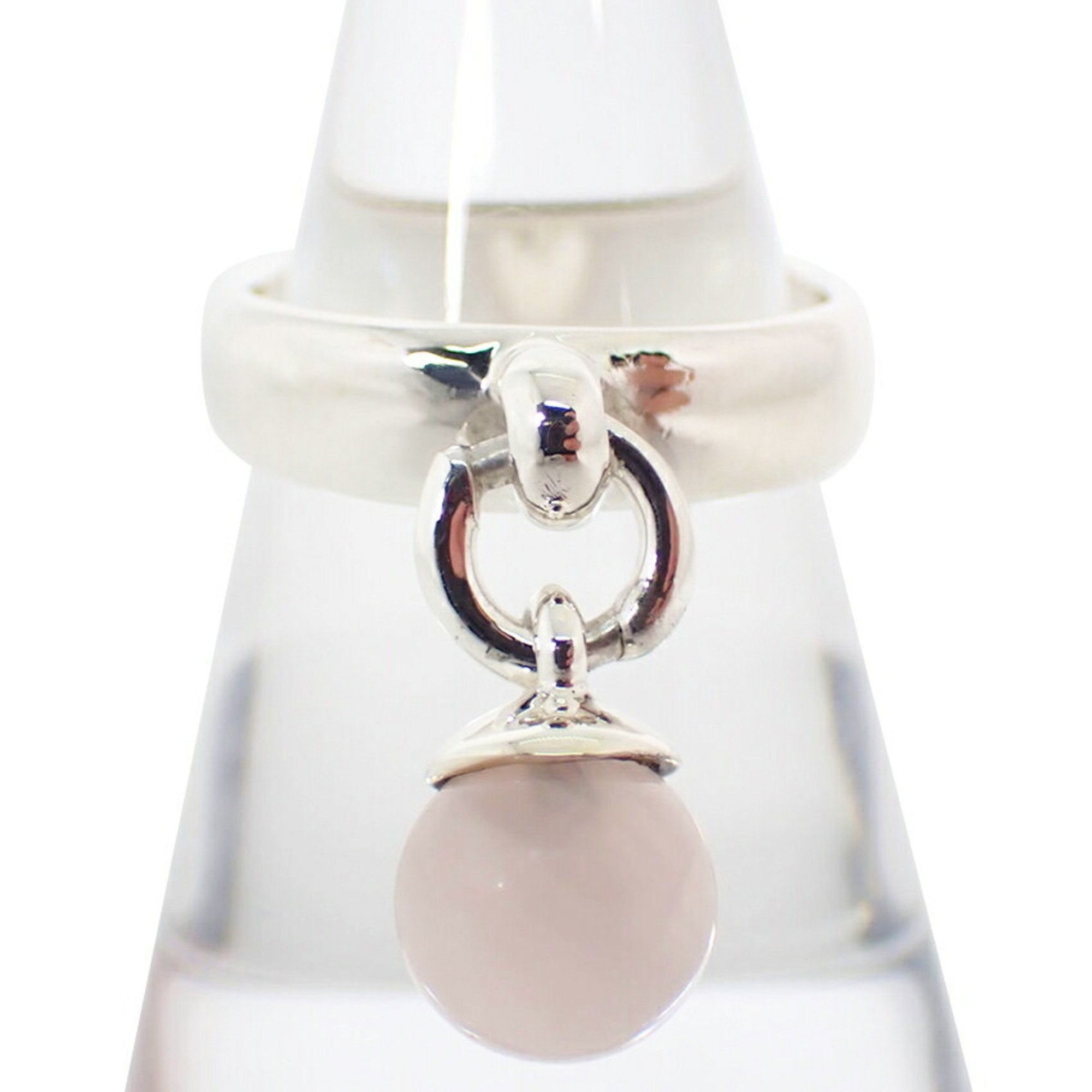 Ball Dangle Quartz Watch Sterling Silver with Rose Quartz 6.5