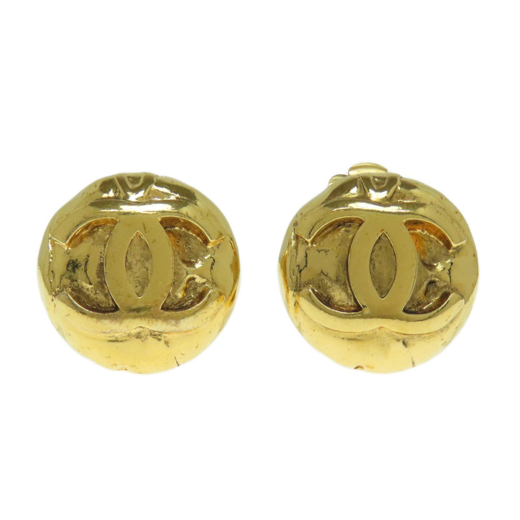 CC Logo Clip-On Earrings Gold-Tone Metal Gold-Tone Metal