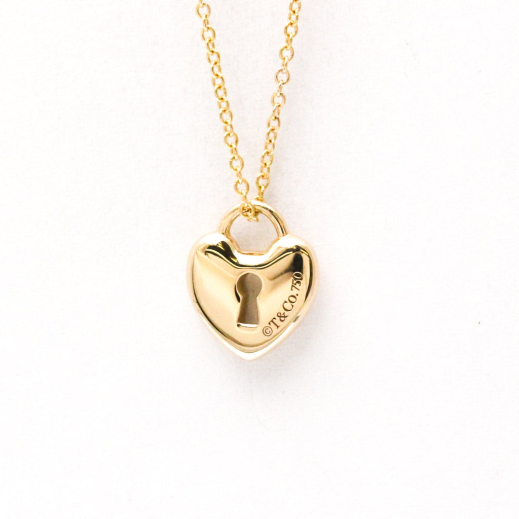 Heart Lock Key Pendant Necklace 18K Rose Gold
