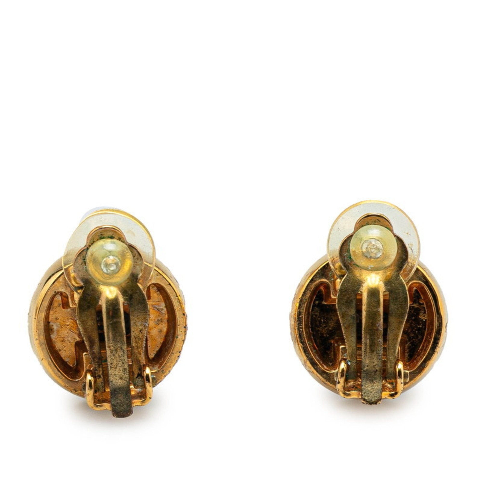 CC Logo Clip-On Earrings Metal Gold-Tone Metal