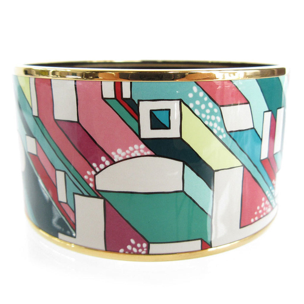 Enamel and Metal Bracelet Gold Multi-Color