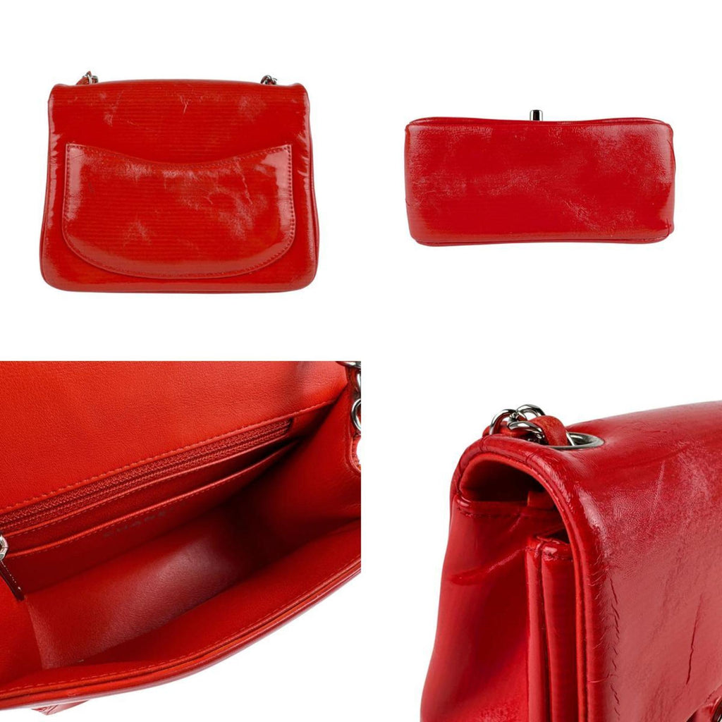 Square Classic Single Flap Bag Python Mini