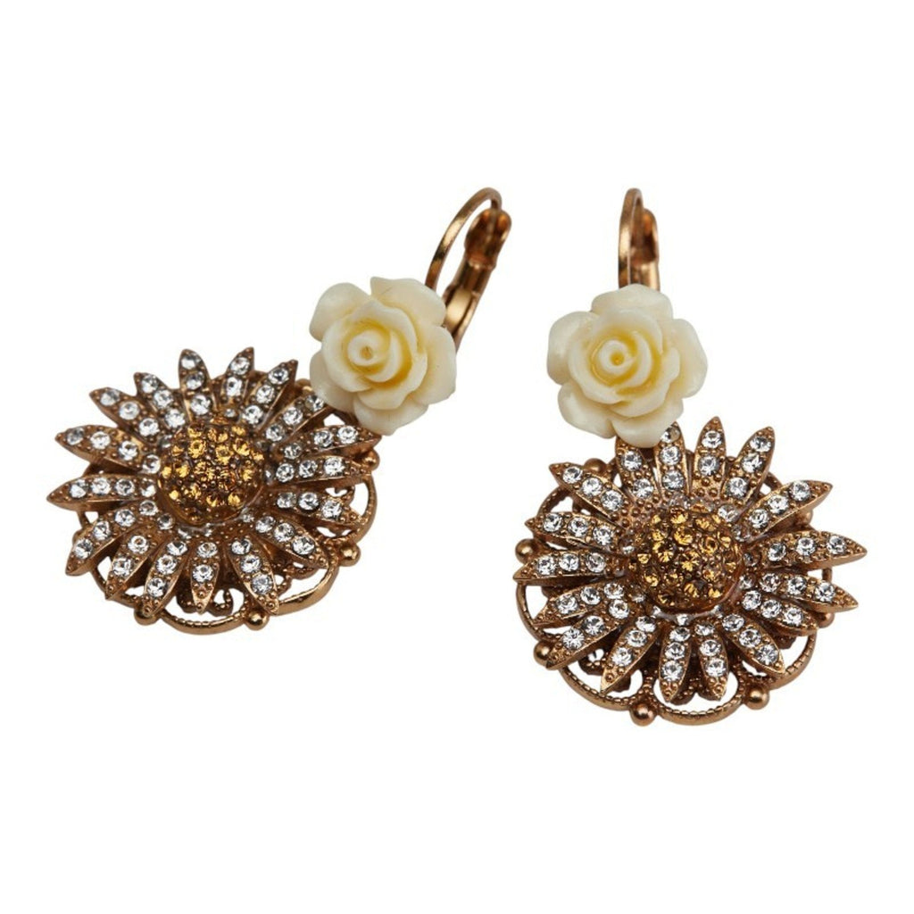 Rhinestone Clip-On Earrings Gold Plated and Rhinestone