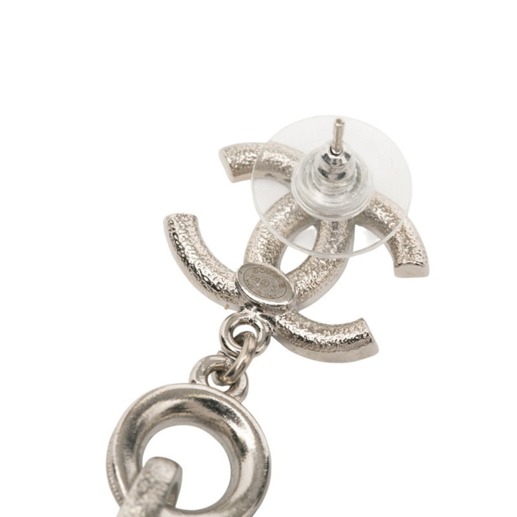 CC Logo Round Stud Earrings Metal