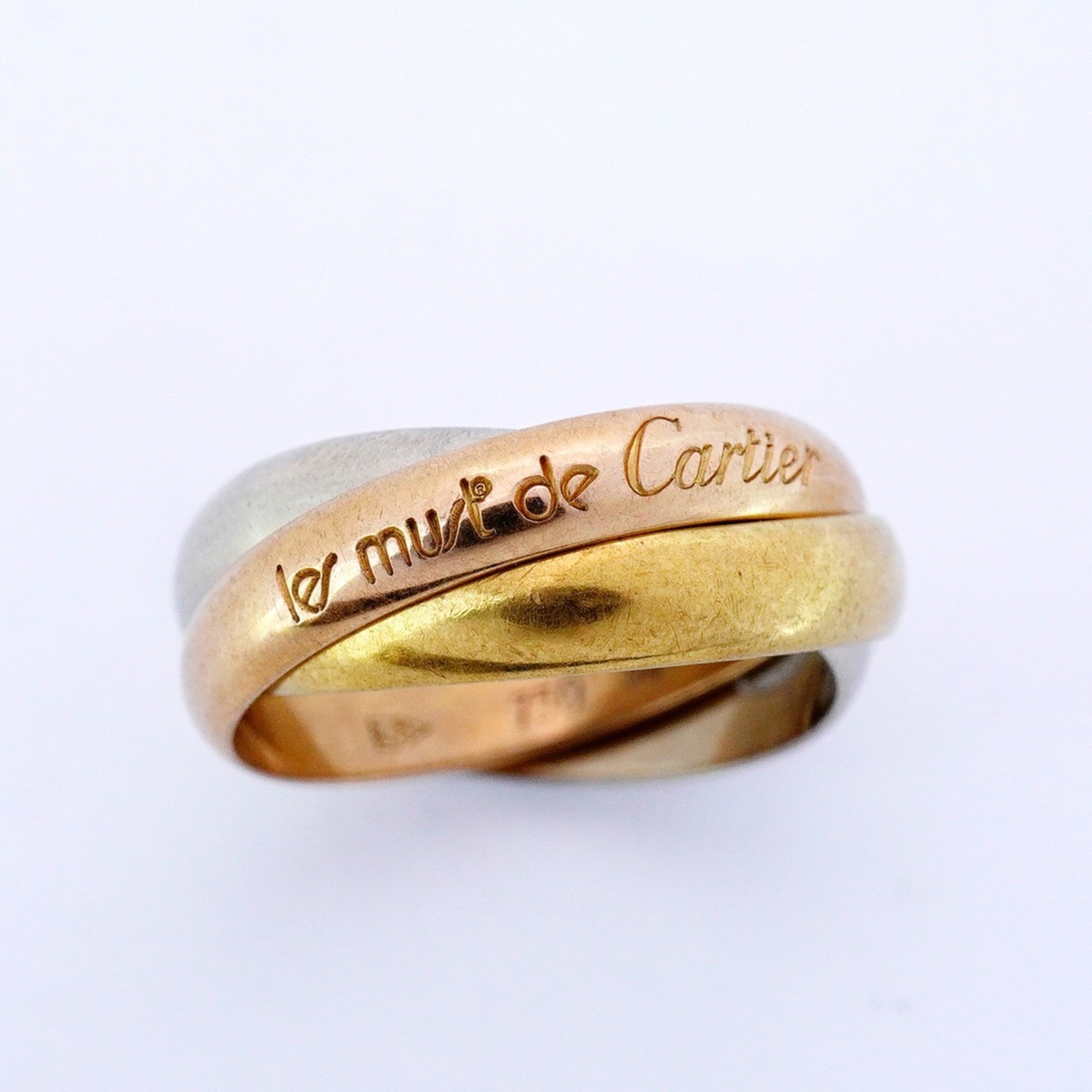 Vendome Louis Cartier Band Ring 18K Tricolor Gold