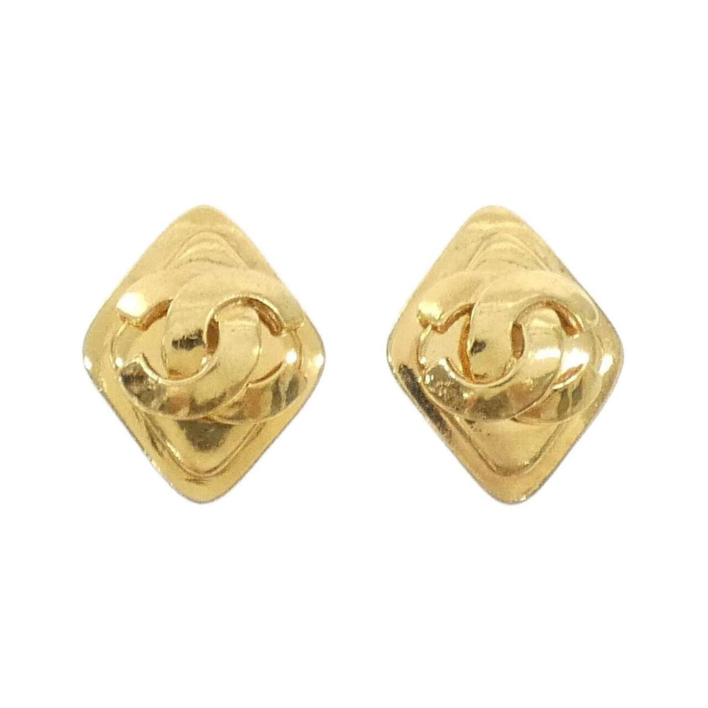 Vintage Clip-On Earrings Clip-On Gold-Tone Metal