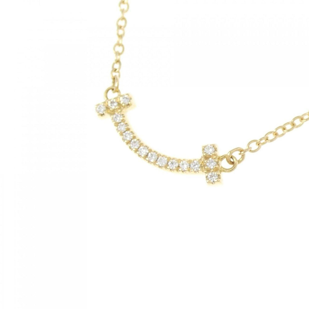 T Smile Mini Pendant Necklace 18K Yellow Gold with Diamonds