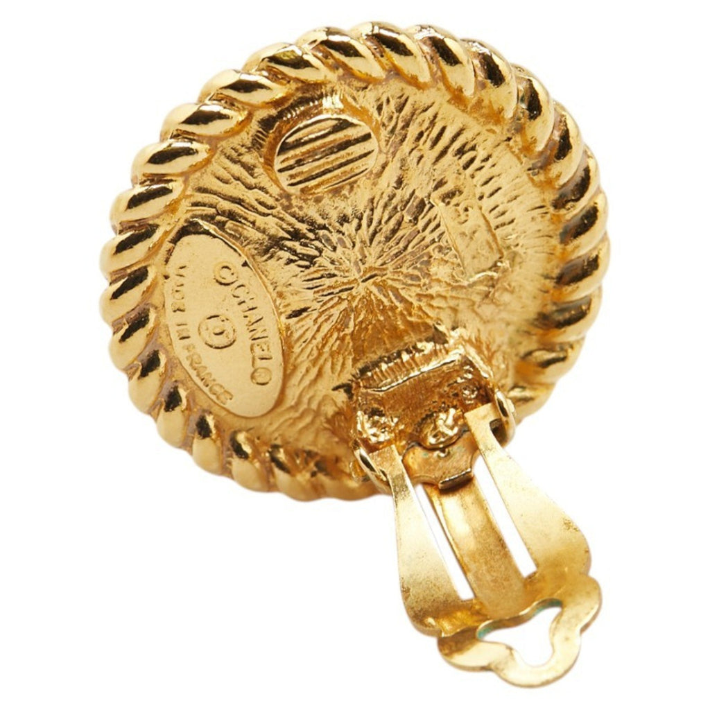 CC Logo Clip-On Earrings Metal Gold-Tone Metal