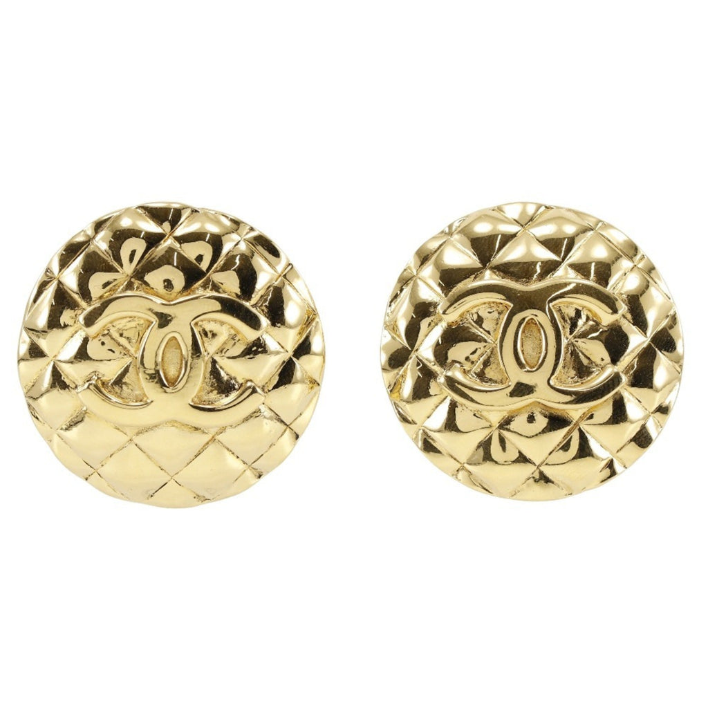 CC Logo Clip-On Earrings Metal Gold-Tone Metal