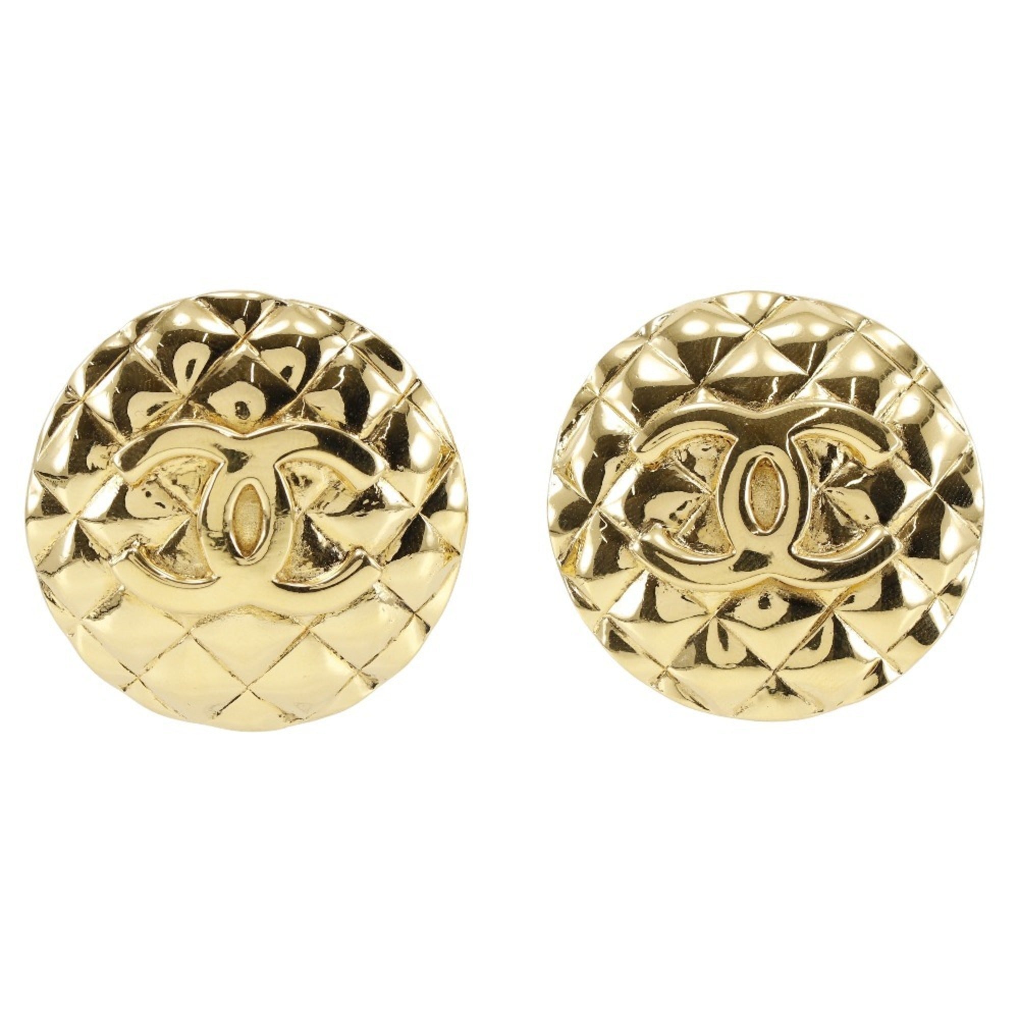 CC Logo Clip-On Earrings Metal Gold-Tone Metal
