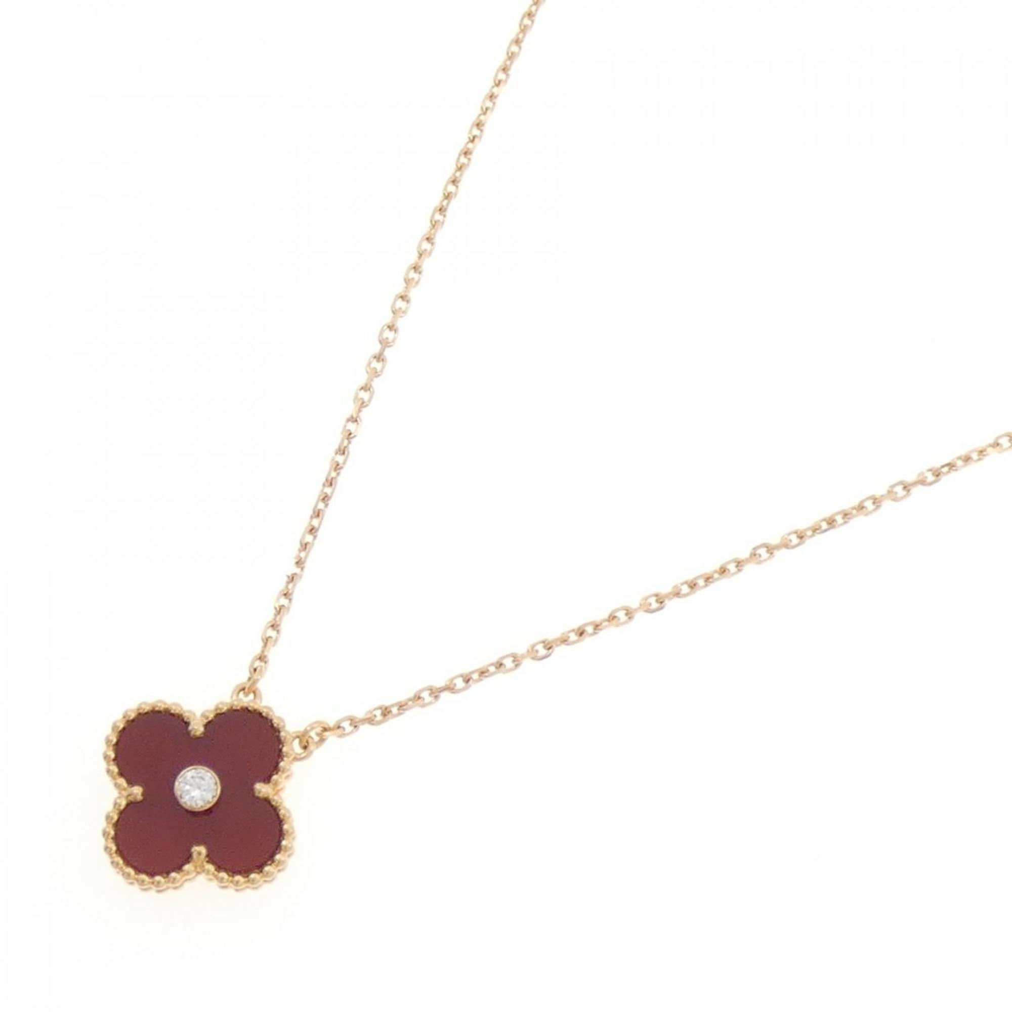 Vintage Alhambra Pendant Necklace and Carnelian