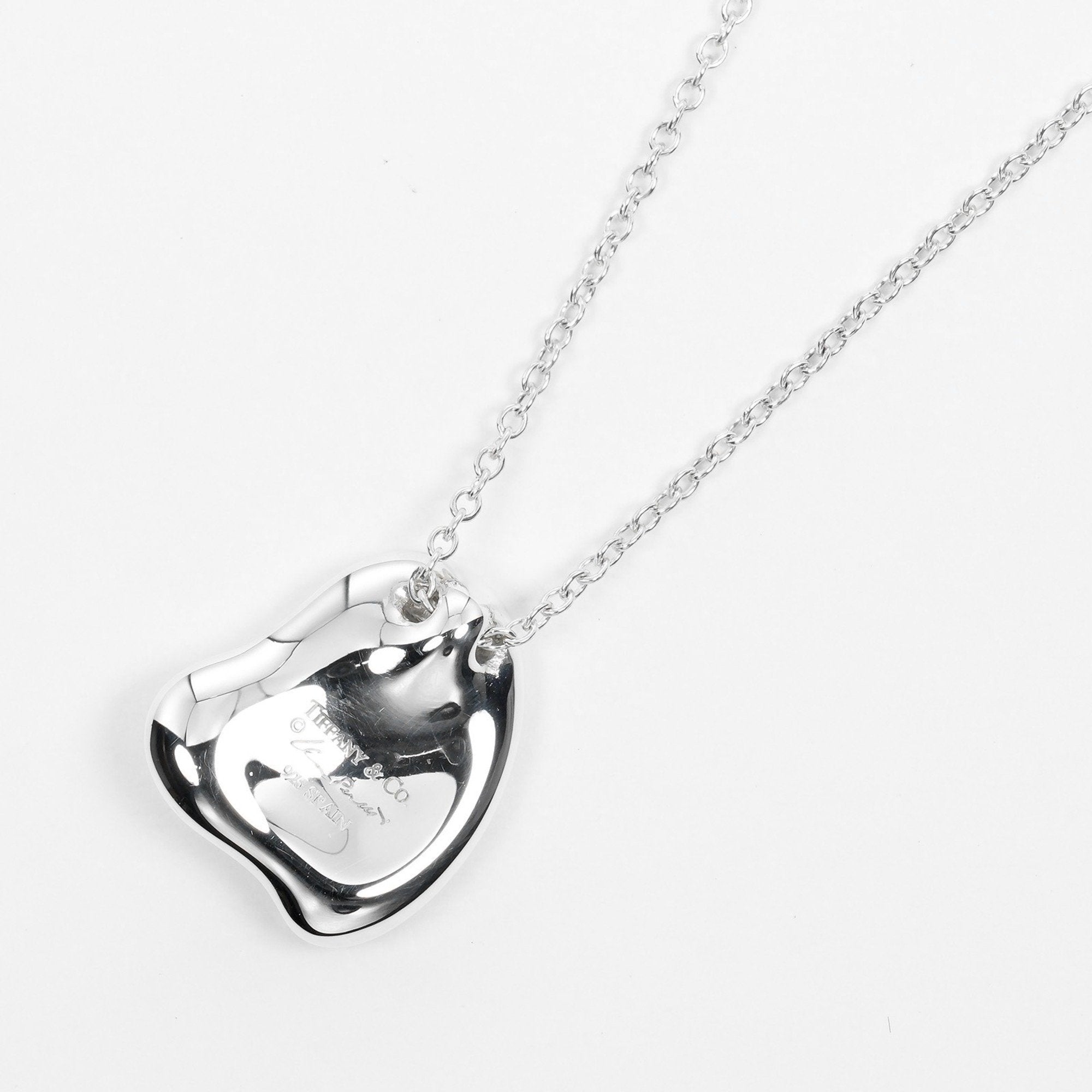 Curved Heart Pendant Necklace Sterling Silver