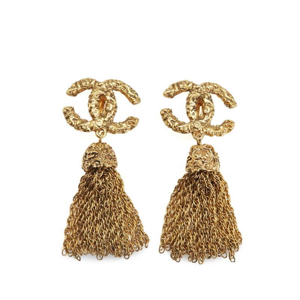 CC Logo Clip-On Earrings Metal Gold-Tone Metal