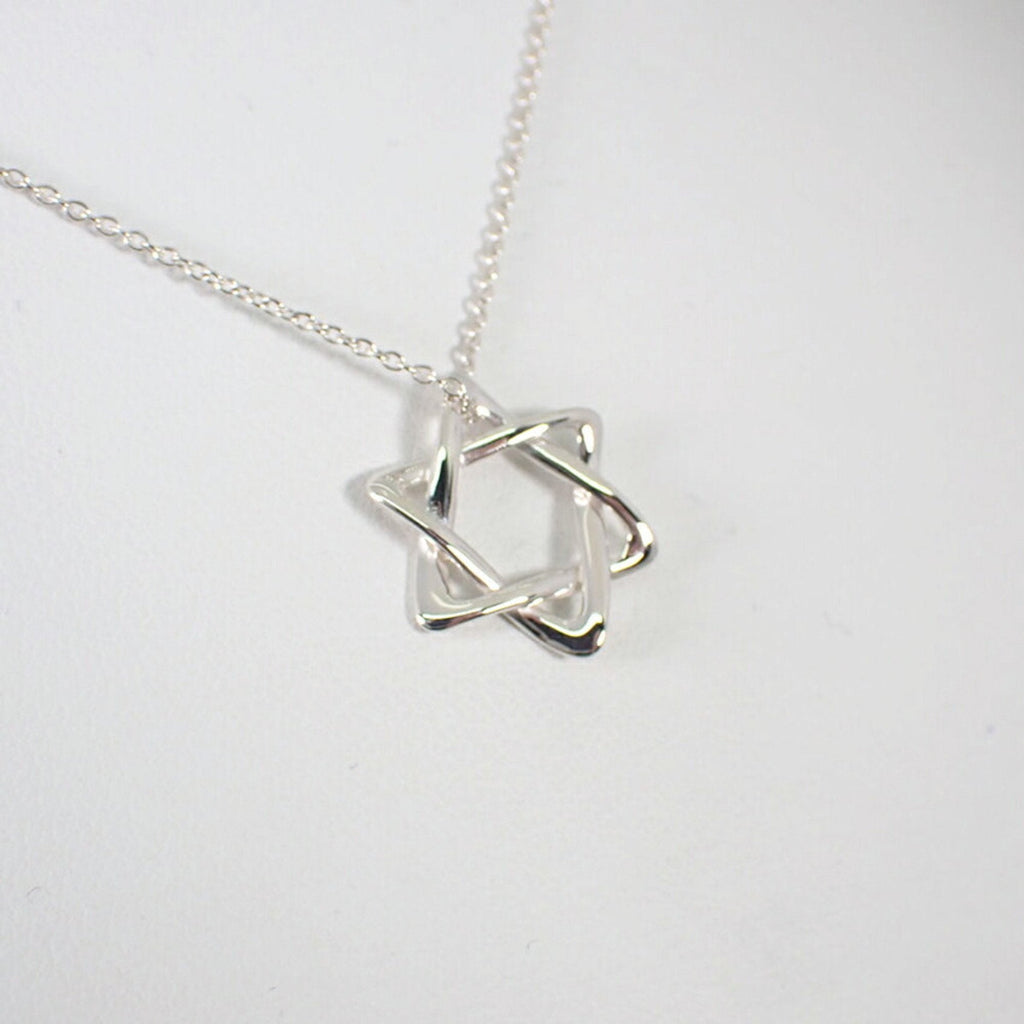 Star Of David Pendant Necklace Sterling Silver