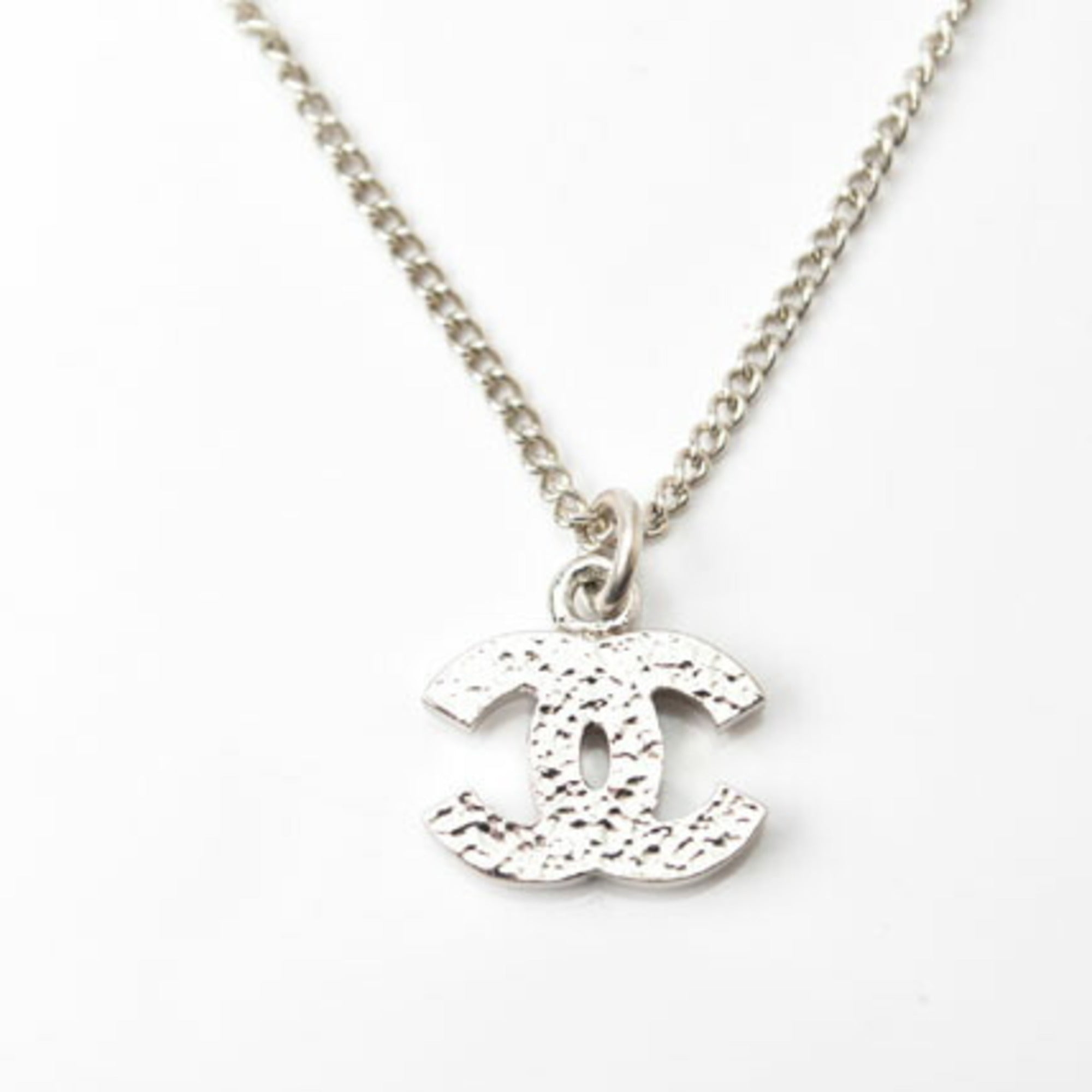 CC Logo Pendant Necklace Sterling Silver