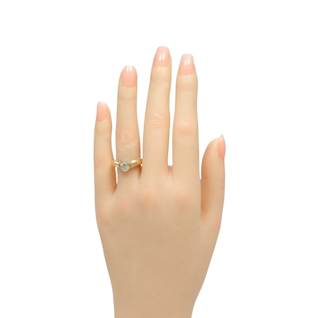 Pave Heart Ring 18K Yellow Gold with Diamond