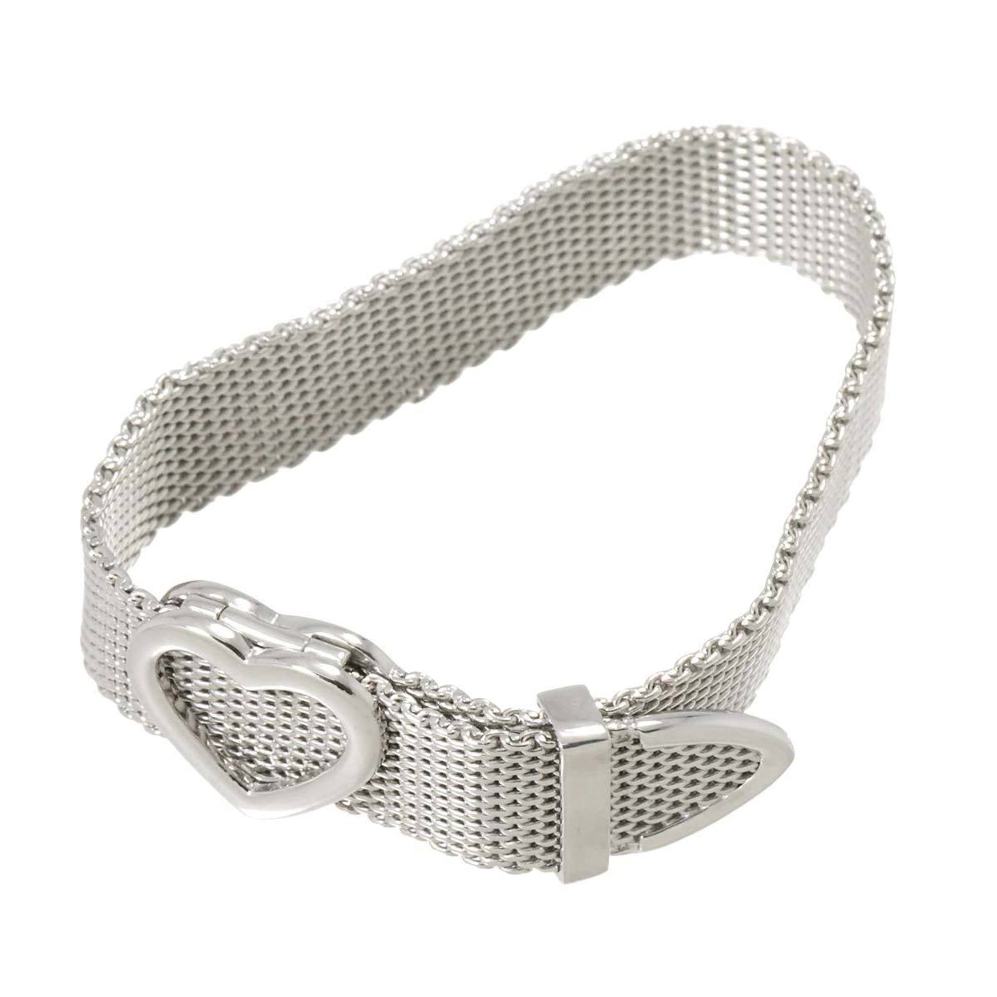Somerset Heart Mesh Bracelet Sterling Silver 17cm