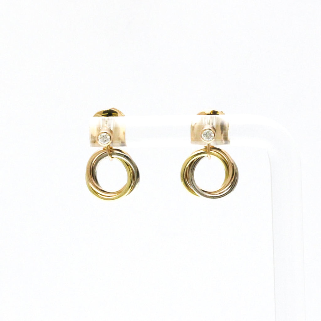 Trinity Earrings 18K Tricolor Gold