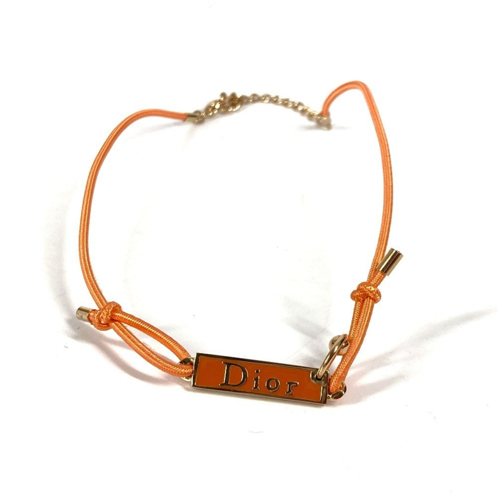 Choker Necklace Metal and Rubber Gold Orange