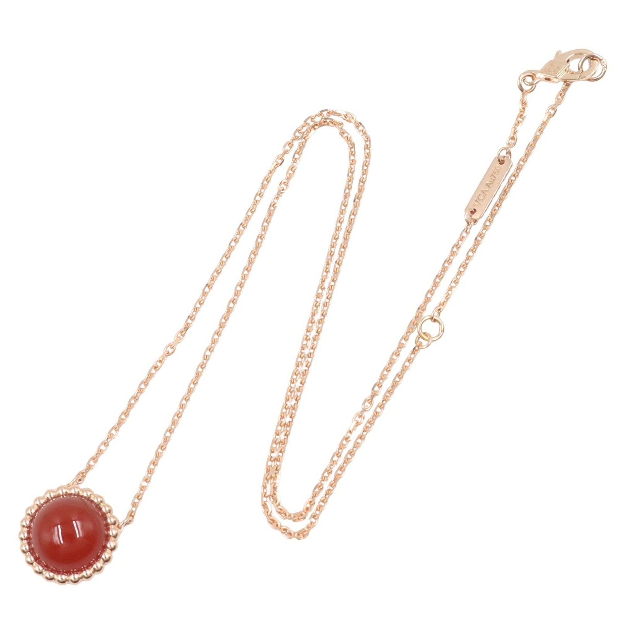 Pendant Necklace 18K Rose Gold and Carnelian