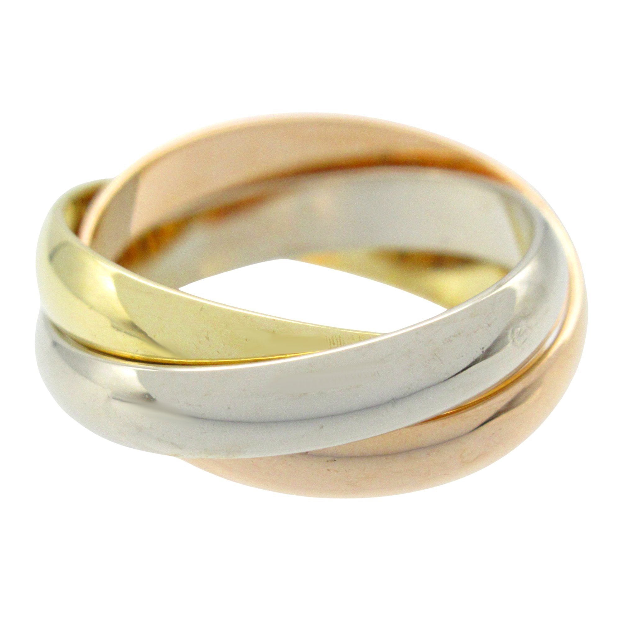 Vendome Louis Cartier Band Ring 18K Tricolor Gold