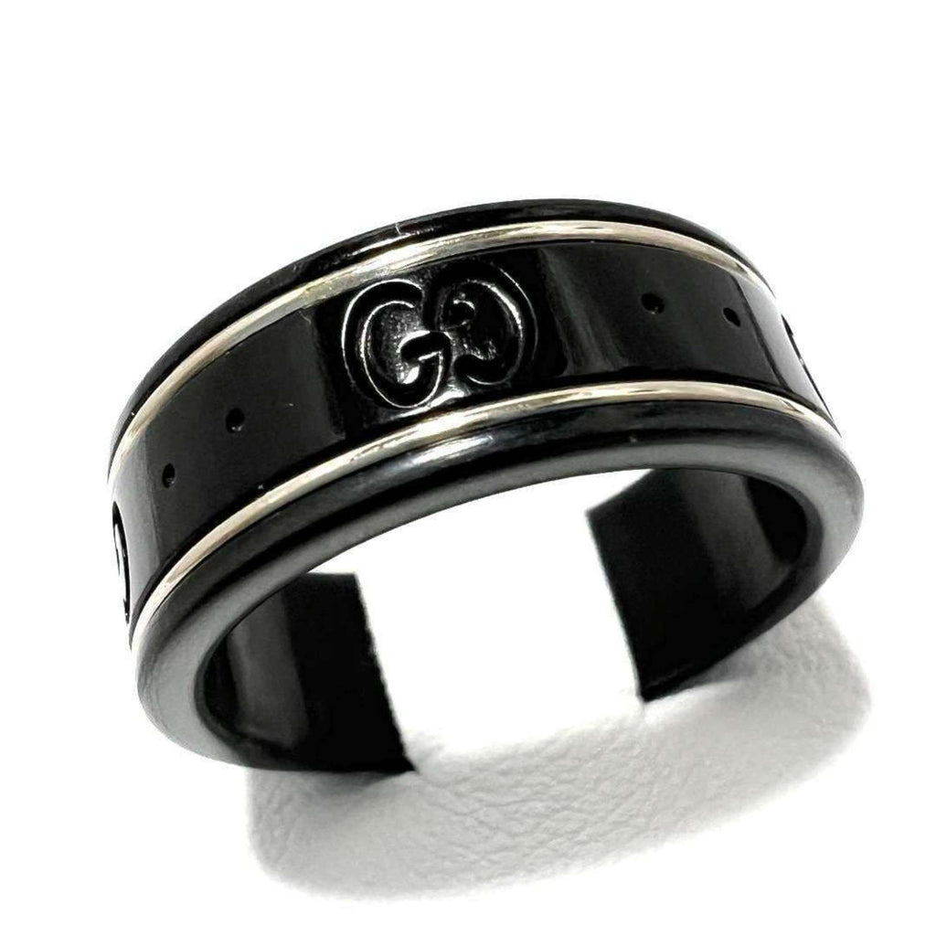 Band Ring Ceramic and 18K White Gold