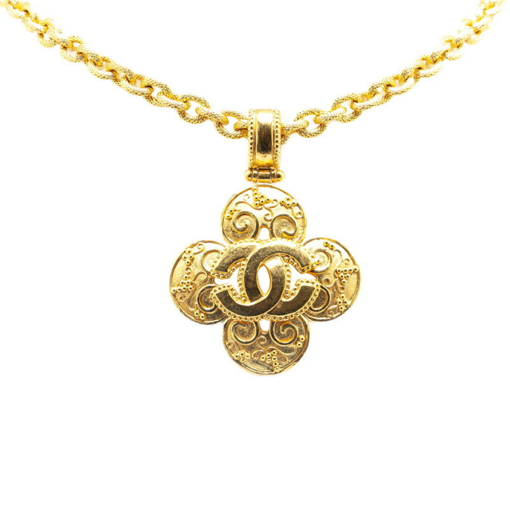 CC Logo Clover Pendant Necklace Metal
