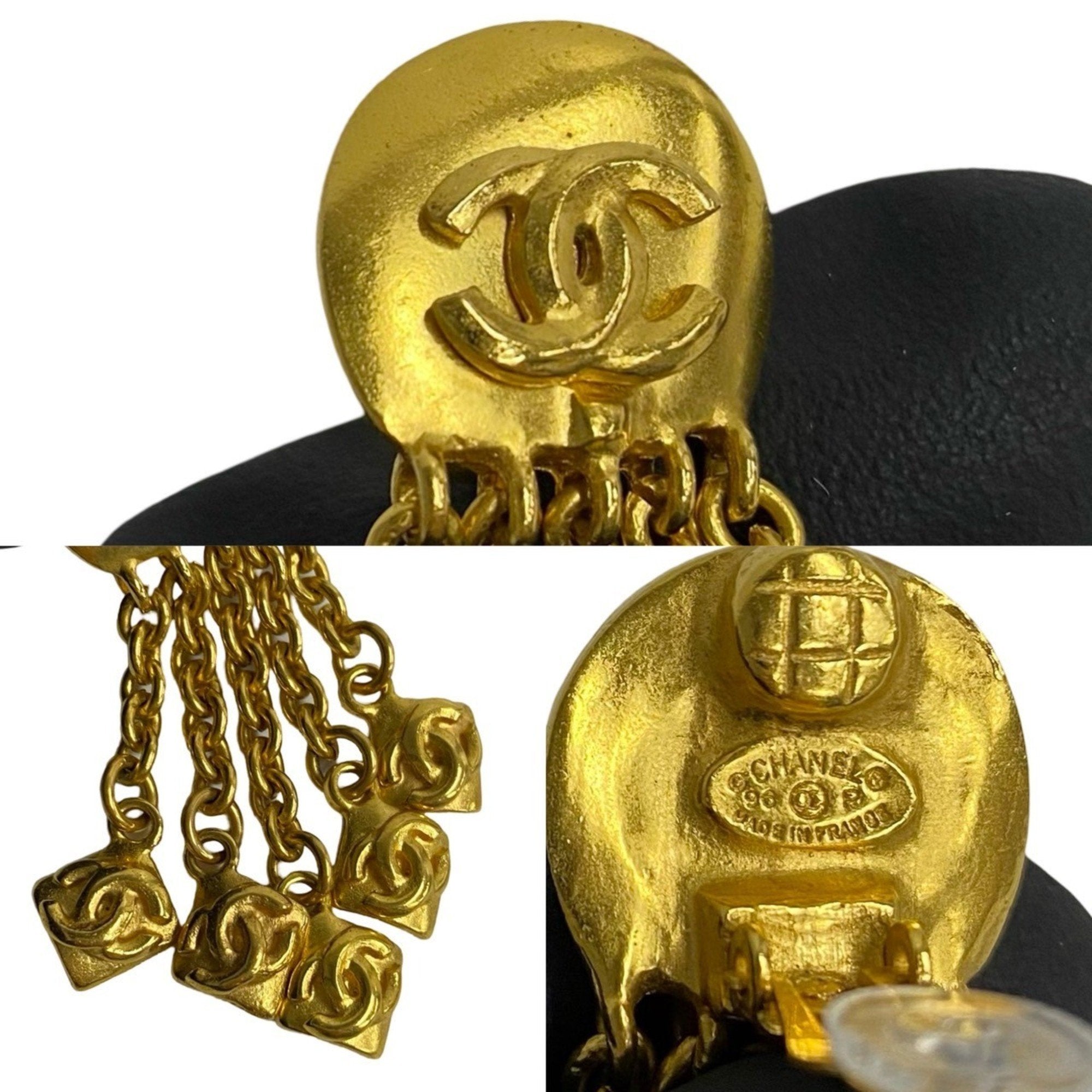 CC Logo Clip-On Earrings Metal Gold-Tone Metal