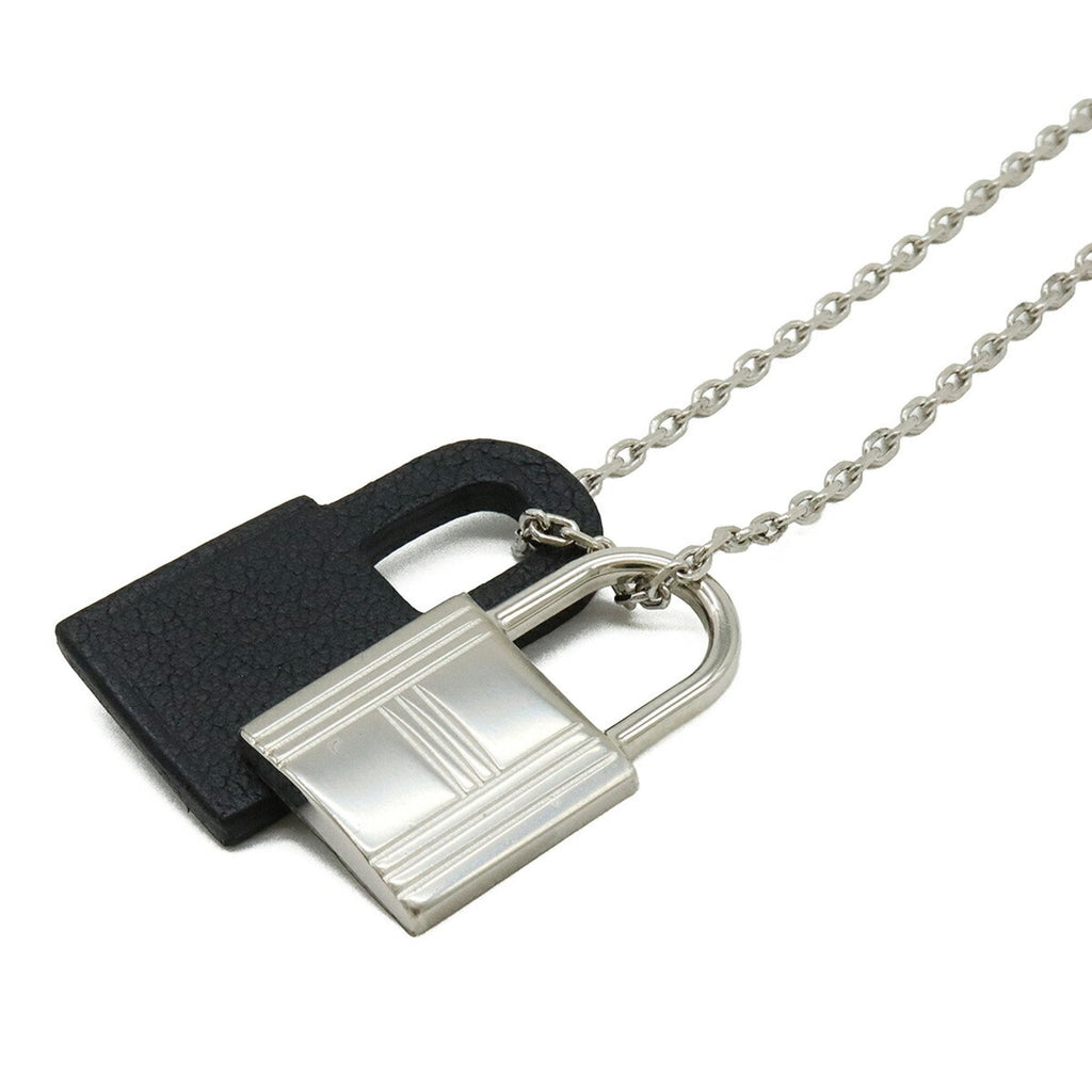 Kelly O'Kelly Padlock Pendant Necklace Leather and Metal Mini