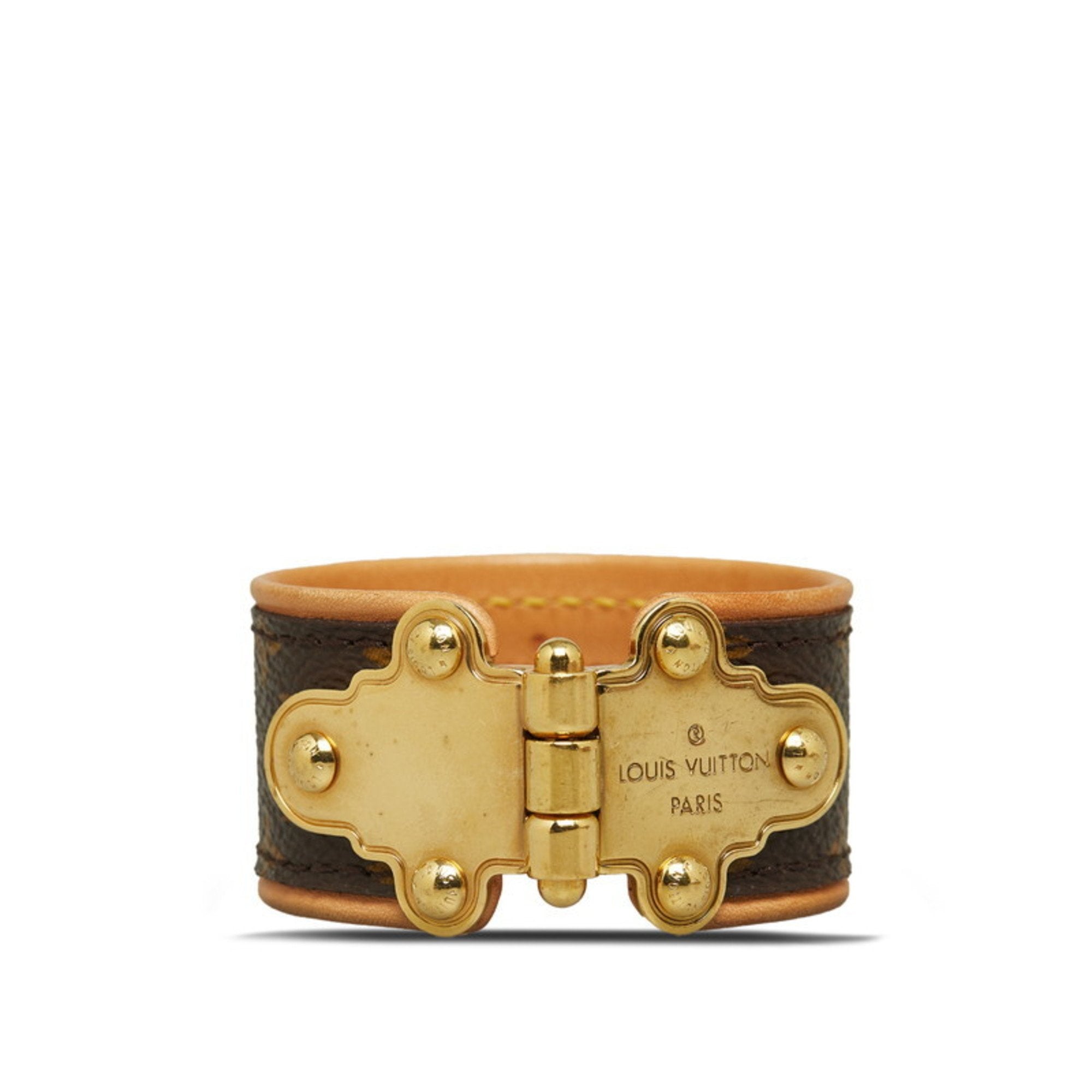 Monogram Save It Bracelet Leather Brown