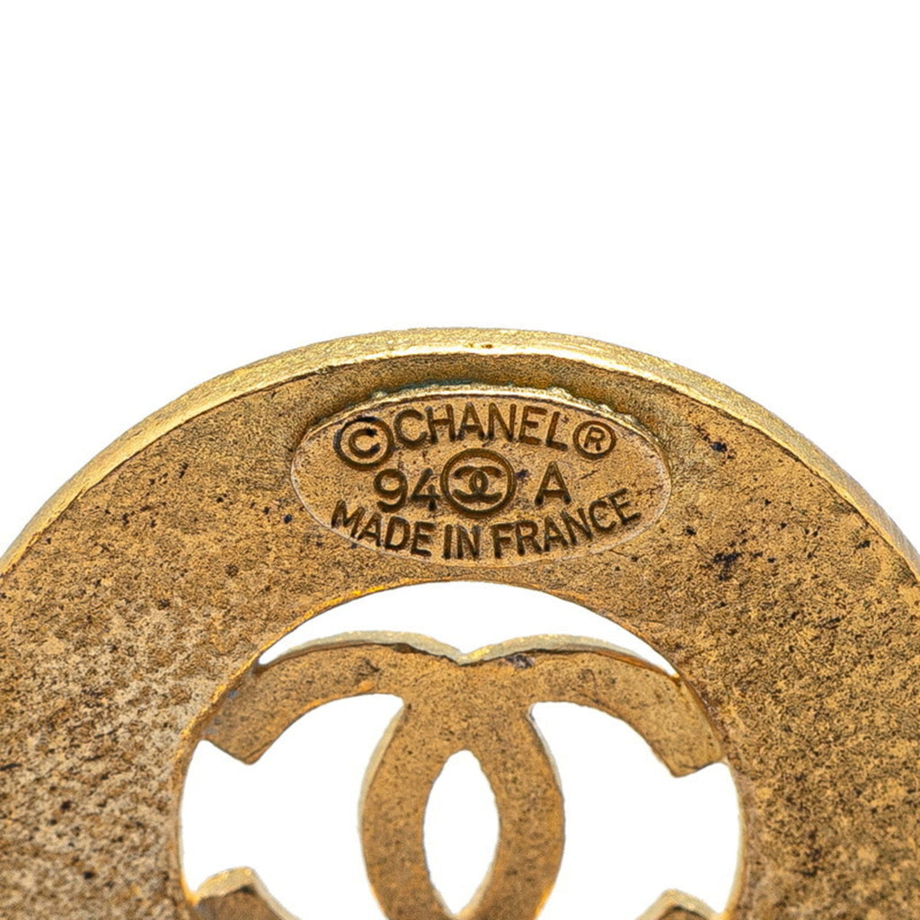 CC Logo Clip-On Earrings Metal Gold-Tone Metal