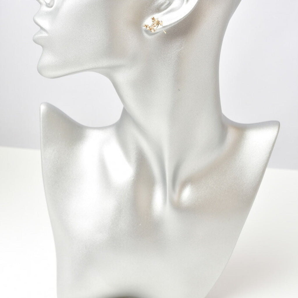 Earrings Rhinestone Gold-Tone Metal
