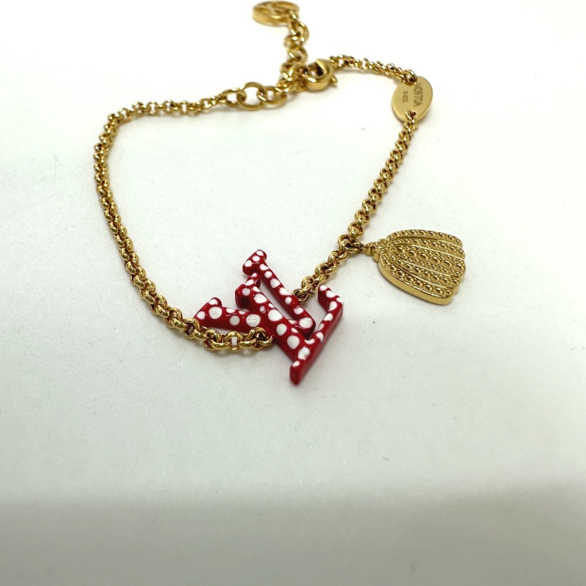 Charm Bracelet Metal Gold and Red
