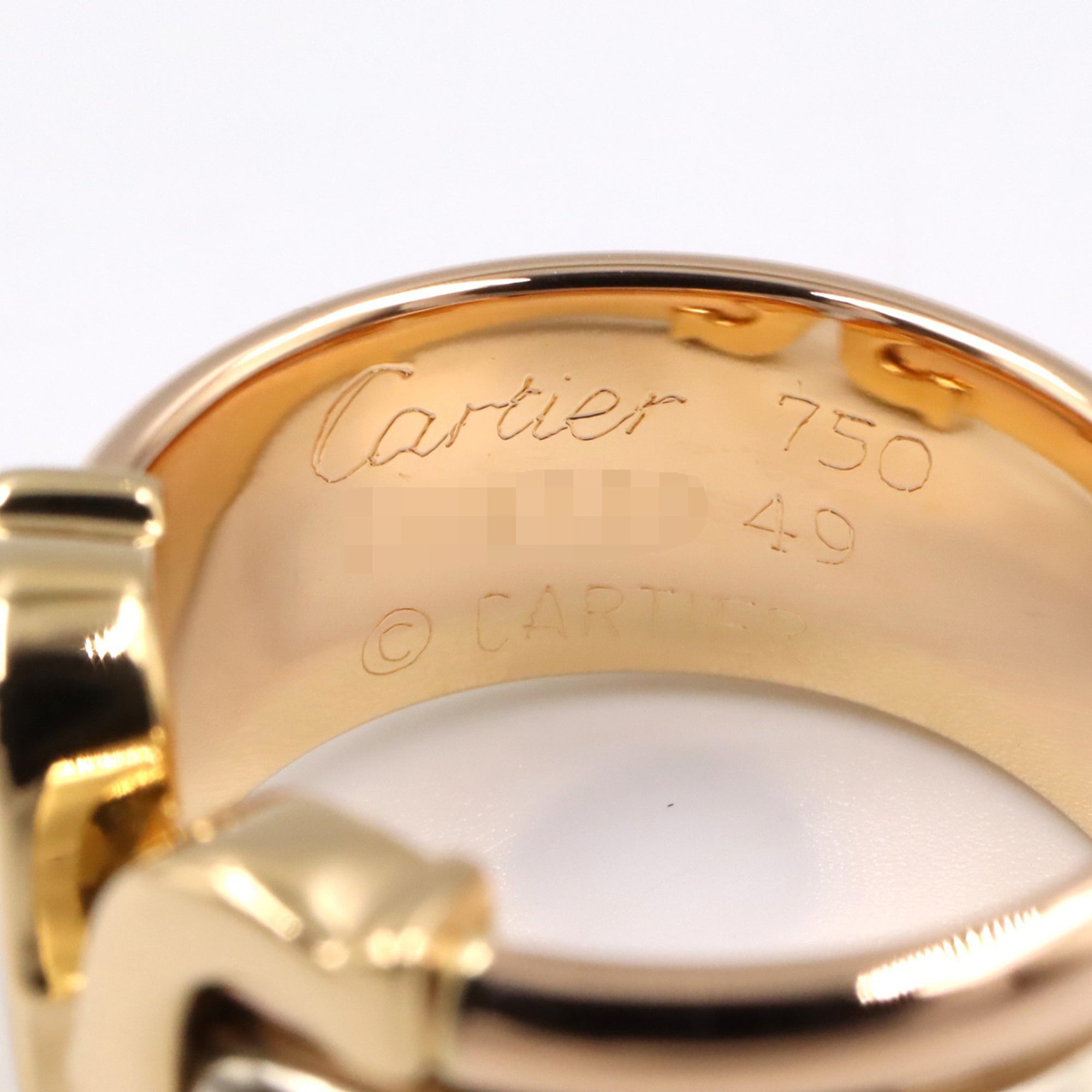 Vendome Louis Cartier Band Ring 18K Tricolor Gold