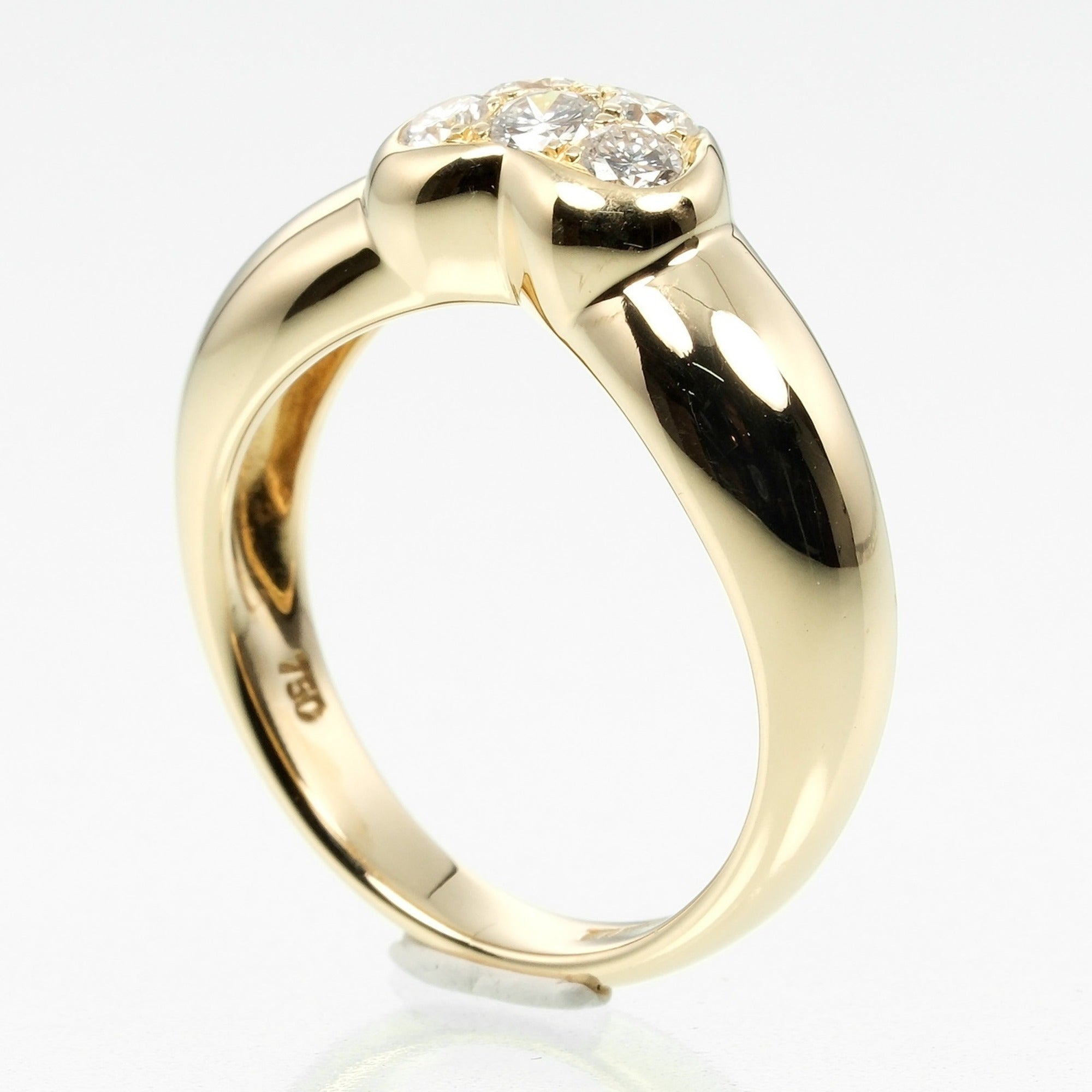 Pave Heart Ring 18K Yellow Gold With Diamond