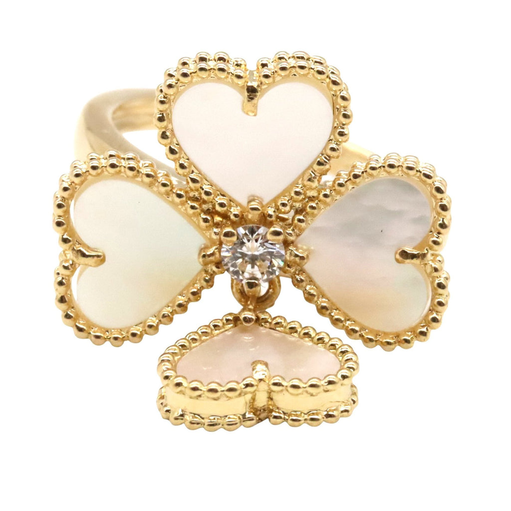Sweet Alhambra Ring 18K Yellow Gold and Mother of Pearl