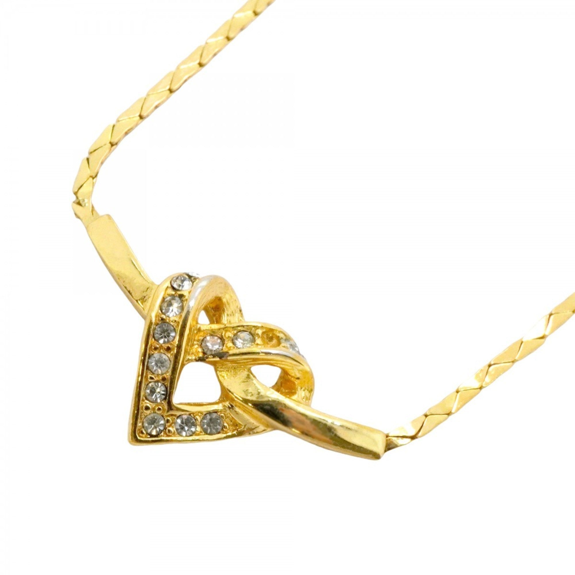 Pendant Necklace Gold with Rhinestone