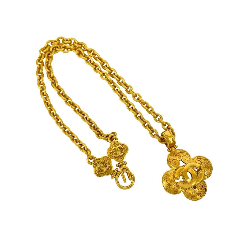 CC Logo Cross Pendant Necklace Metal