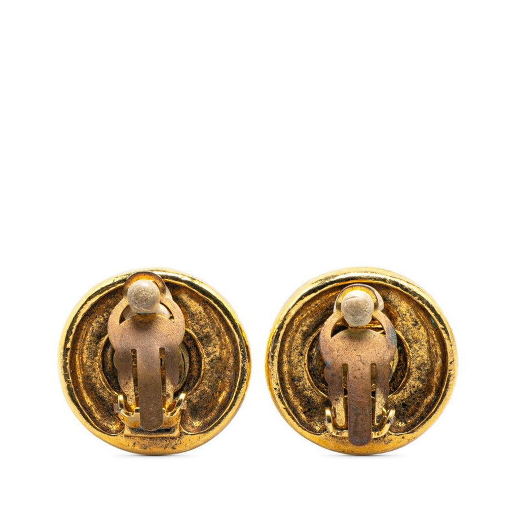 CC Logo Clip-On Earrings Metal Gold-Tone Metal