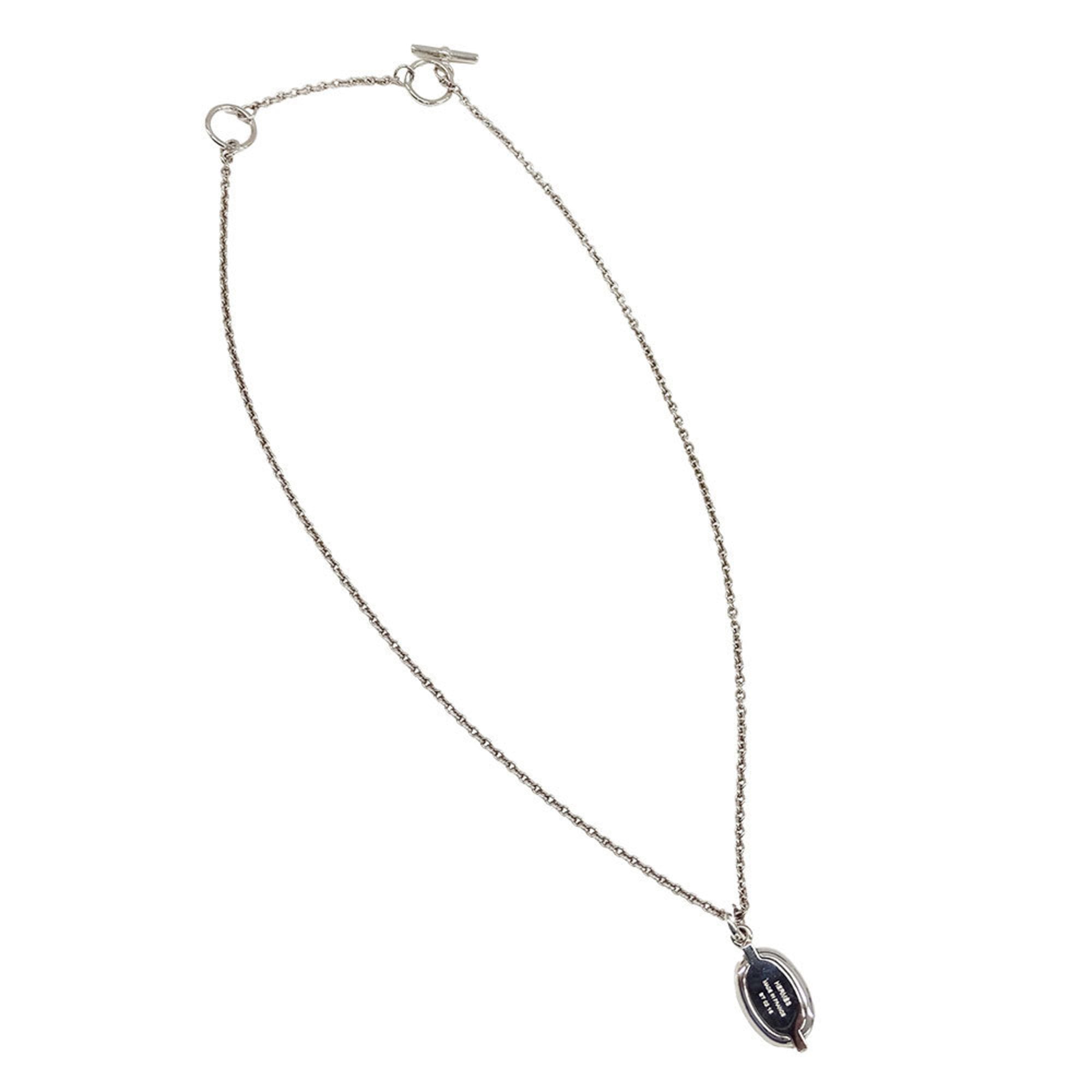Mini Maillon Pendant Necklace Metal Black and Silver