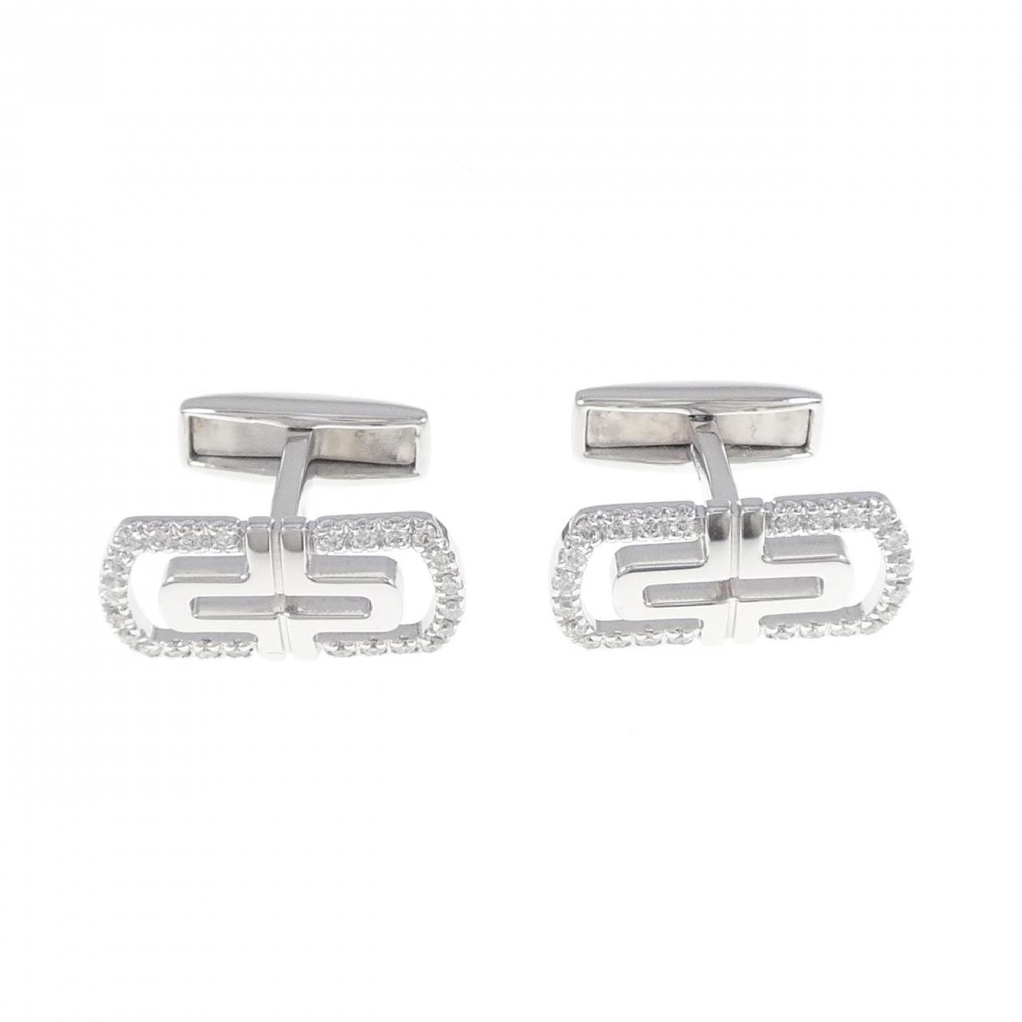 Parentesi Cufflinks 18K White Gold with Diamond Bracelet