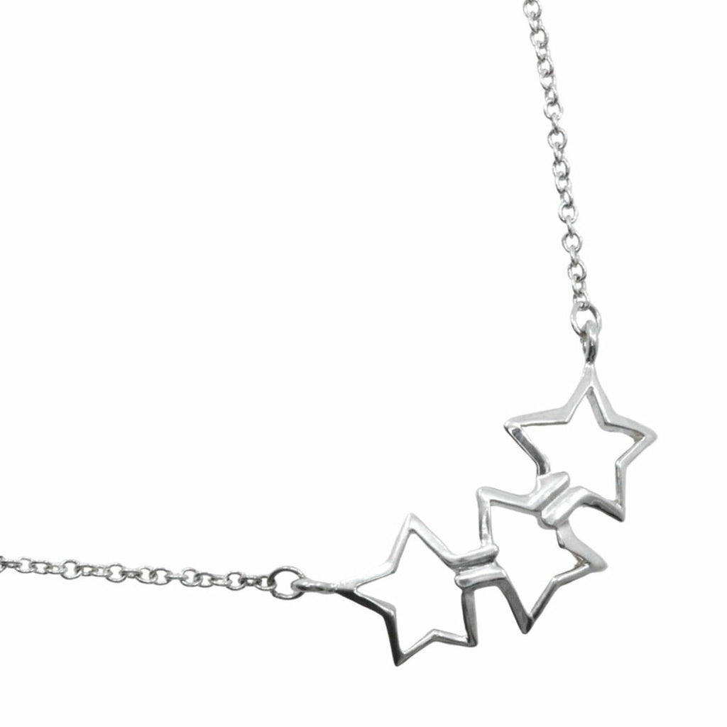 Triple Star Pendant Necklace Sterling Silver