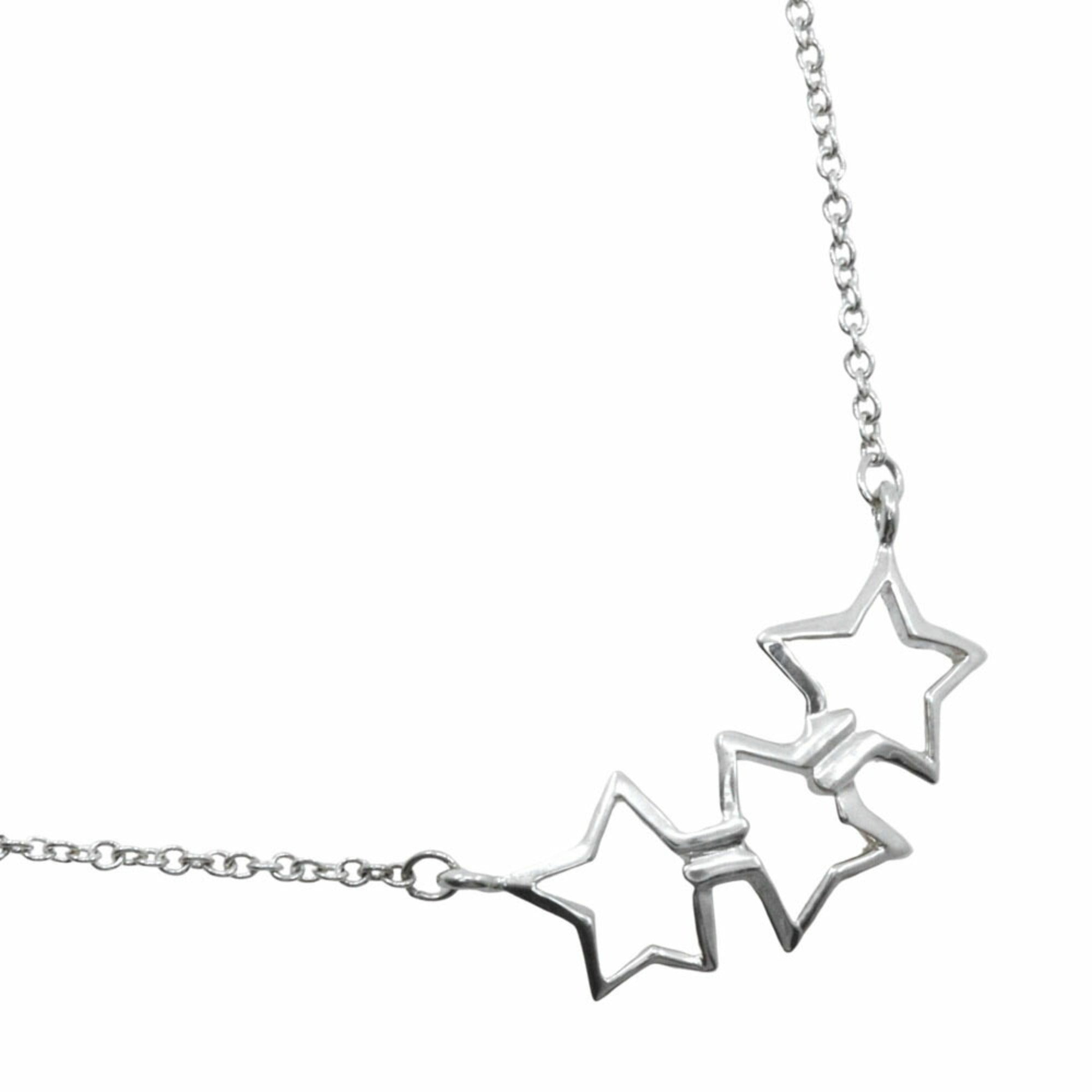 Triple Star Pendant Necklace Sterling Silver