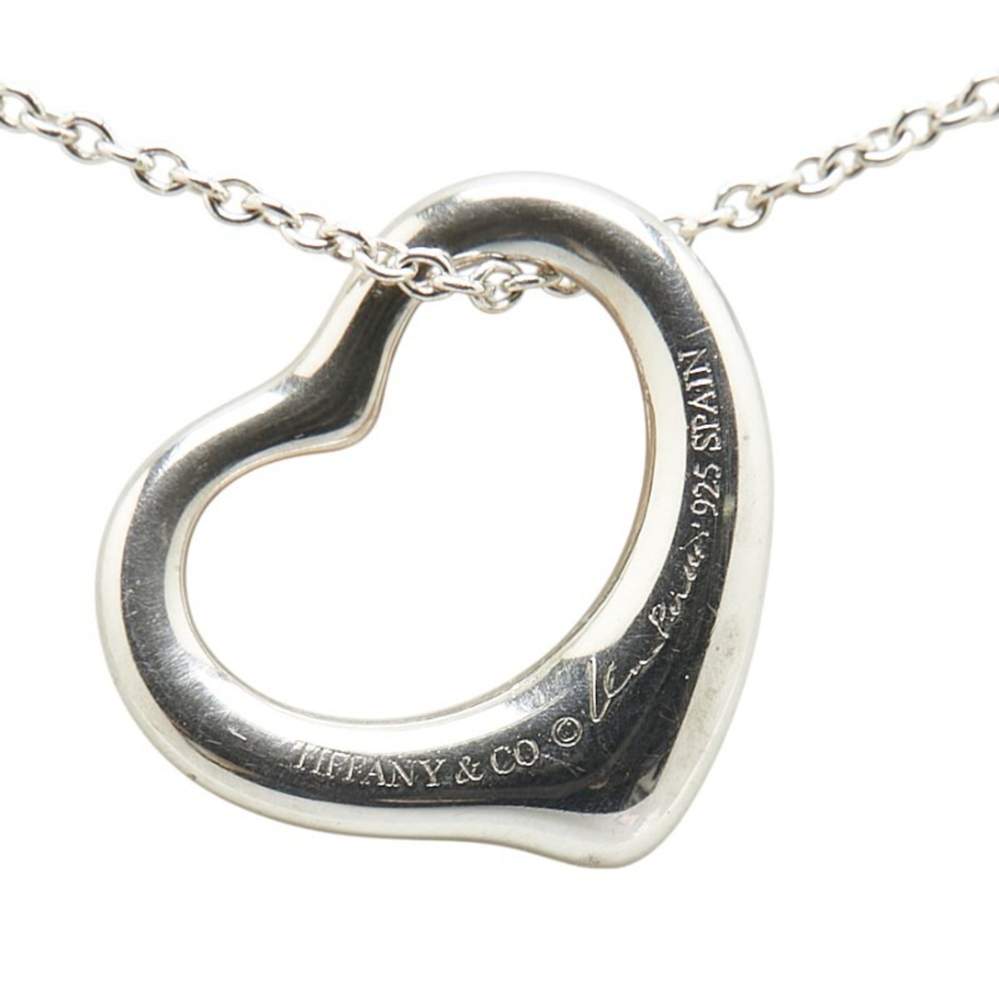Open Heart Pendant Necklace Sterling Silver