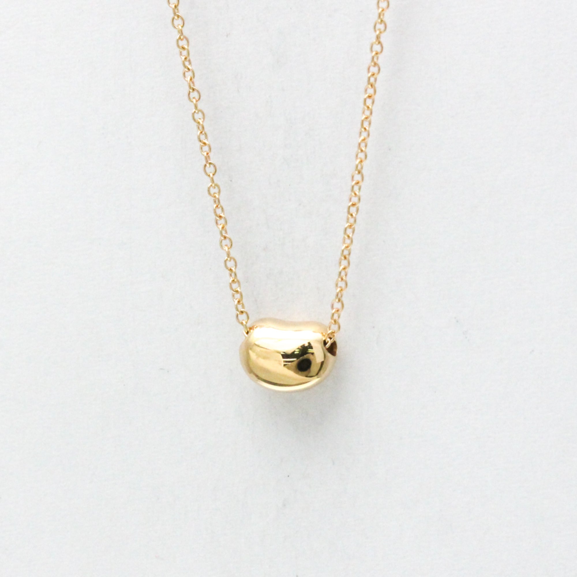 Bean Pendant Necklace 18K Rose Gold 4.8mm