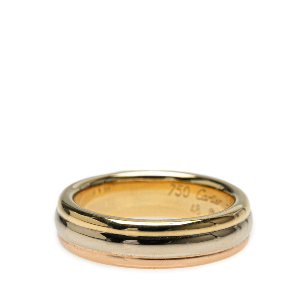 Vendome Louis Cartier Band Ring 18K Tricolor Gold