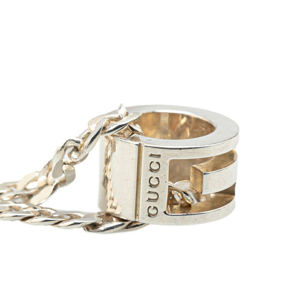Cutout G Ring Pendant Necklace Sterling Silver